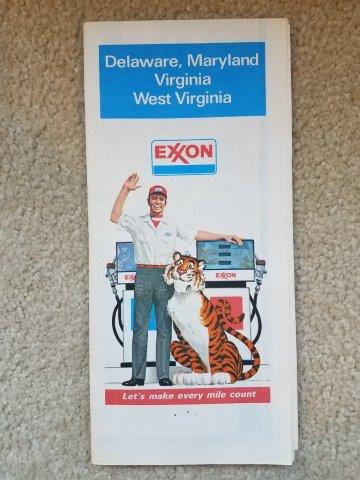 1981 Exxon DE, MD, VA, and WV Road Map