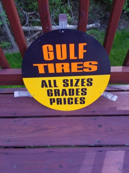 Gulf Oil Tires All Sizes Tire Insert Sign
