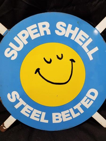1960-1970s Super Shell Blue "STEEL BELTED" Tire Insert