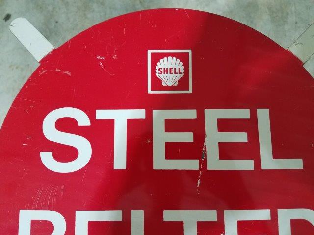 1960-1970s Shell "STEEL BELTED" Metal Tire Insert