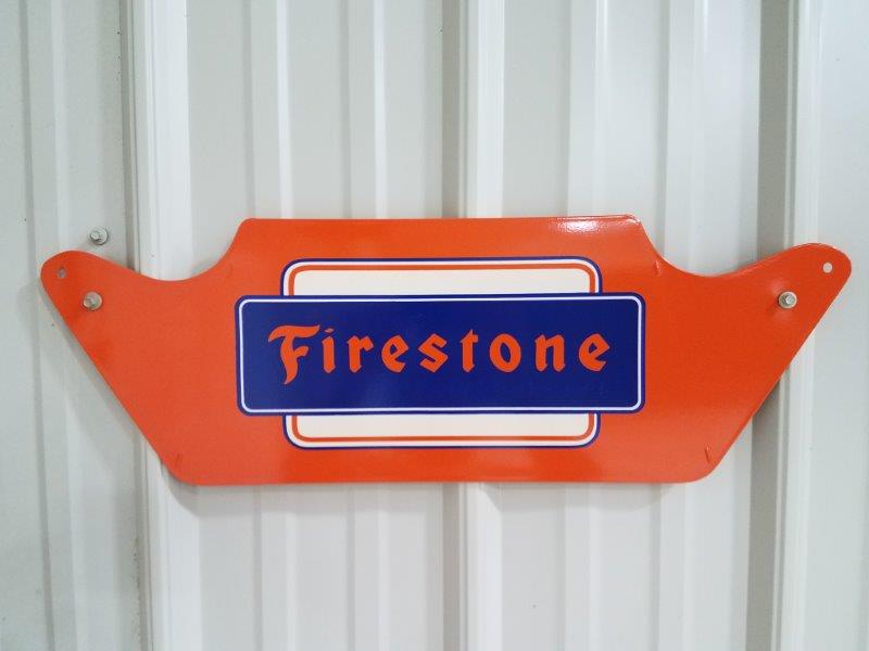 1960s Firestone Metal Tire Sign Unused