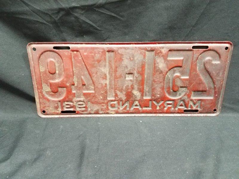 1931 Maryland License Plate