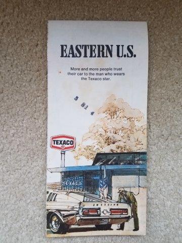 1973 Texaco Eastern US Road Map