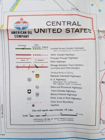 1968 Western US American Oil Road Map
