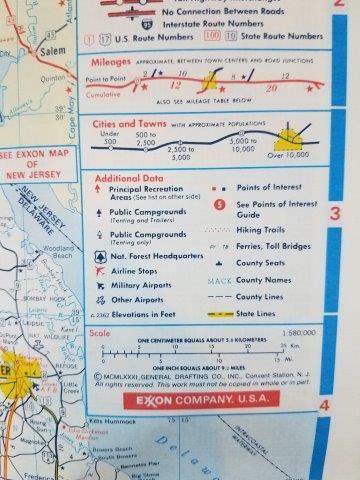 1981 Exxon DE, MD, VA, and WV Road Map