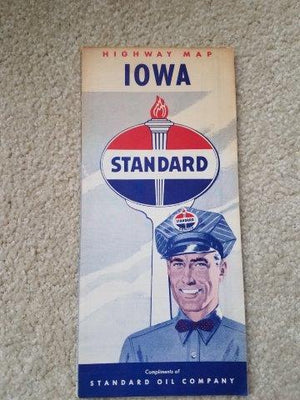 1950s Standard Oil Iowa Road Map