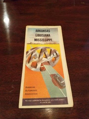 1955 AAA Arknasas, Louisiana, and Mississippi Road Map