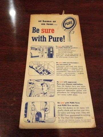 1951 Pure Oil Wisconsin and Great Lakes Road Map