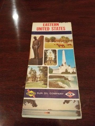 1970-1971 Sunoco Sun Oil Company DX Eastern US Road Map