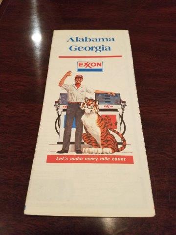 1977 Exxon Alabama and Georgia Road Map