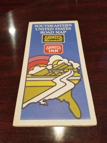 1975 Shoney's Inn & Restaurants Southeastern US Road Map