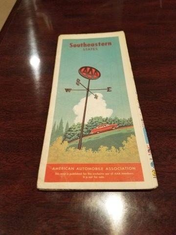 1955 AAA Southeastern US Road Map