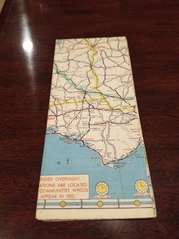 1955 AAA Arknasas, Louisiana, and Mississippi Road Map – Top Down  Automobilia