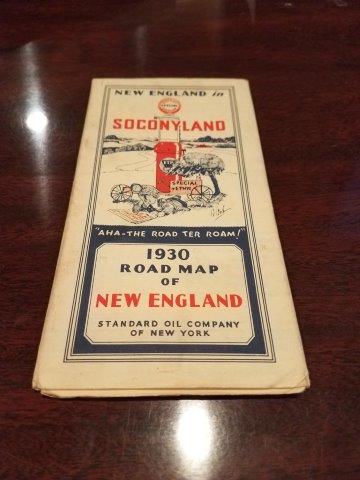1930 Standard Oil Socony New England Road Map