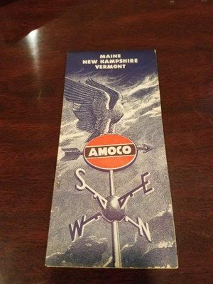 1950s Amoco Maine New Hampshire Vermont Road Map
