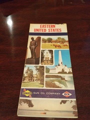 1970-1971 Sunoco Sun Oil Company DX Eastern US Road Map