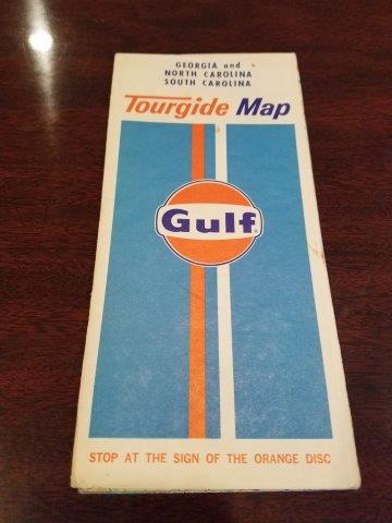 1974 Gulf Oil Georgia North Carolina South Carolina Road Map