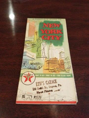 1960 Texaco New York City Road Map