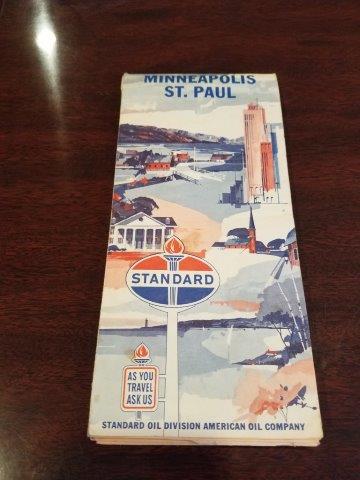 1964 Standard Oil Minneapolis St Paul Road Map