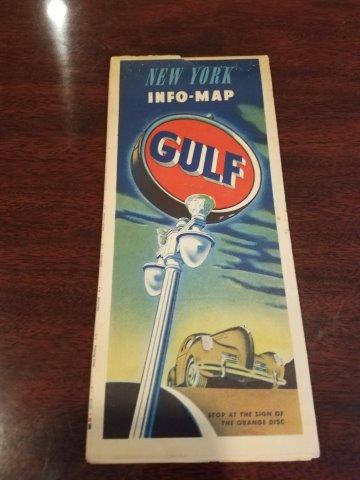 1940s Gulf Oil New York Info-Map