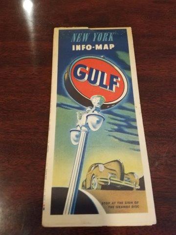 1940s Gulf Oil New York Info-Map