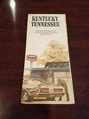 1972 Texaco Kentucky Tennessee Road Map