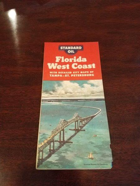 1957 Standard Oil Florida West Coast Road Map