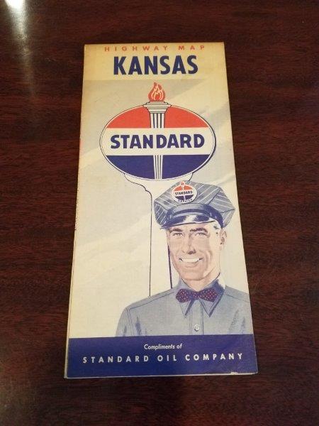 1950s Standard Oil Kansas Road Map