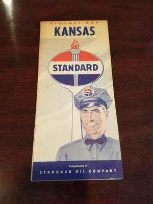 1950s Standard Oil Kansas Road Map