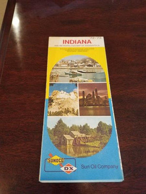1972-1973 Sunoco DX Indiana Road Map