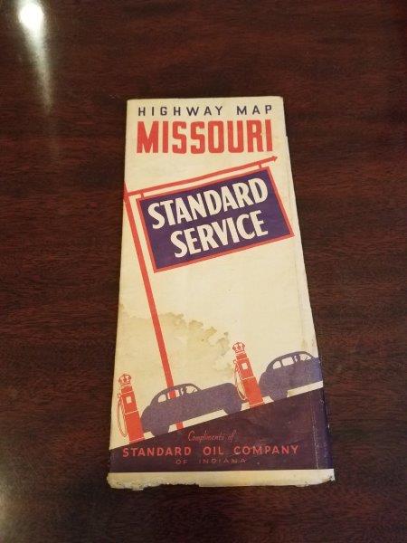 1940s Standard Oil Missouri Road Map