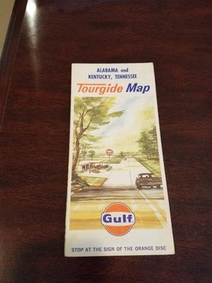 1964 Gulf Oil Alabama Kentucky Tennessee Tourguide Map