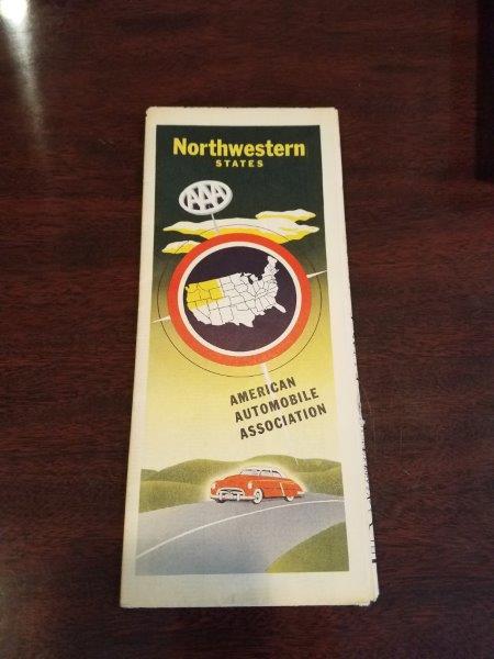 1953-1954 AAA Northwestern States Road Map