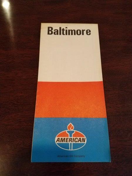 1971 American Oil Baltimore Road Map