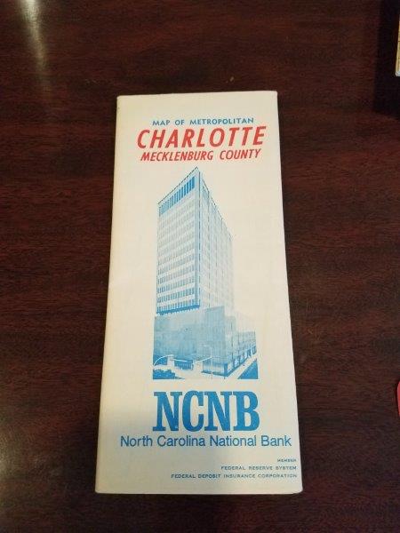 1960s NC National Bank Charlotte Mecklenburg County Road Map