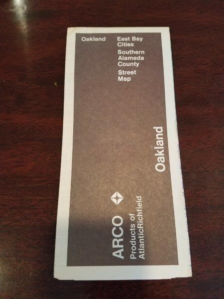 1972 Atlantic Richfield ARCO Oakland CA Road Map