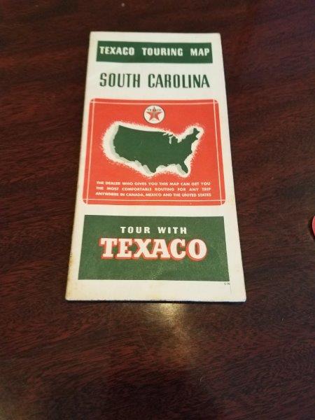 1939 Texaco South Carolina Road Map
