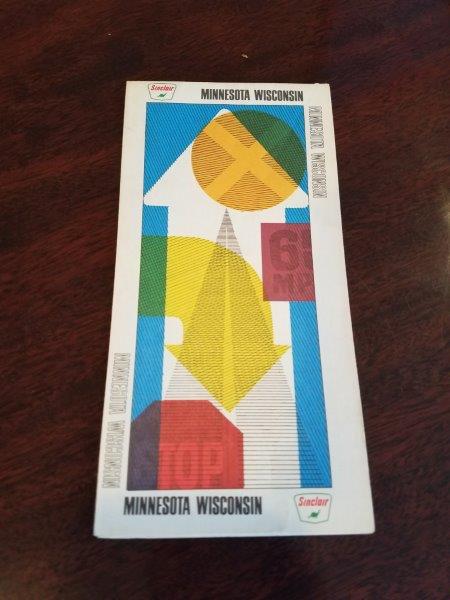 1969 Sinclair Minnesota Wisconsin Road Map