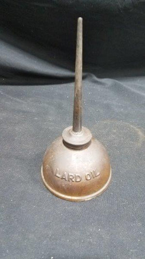 Lard Oil Embossed 3 3/4" Base Oiler Metal Can