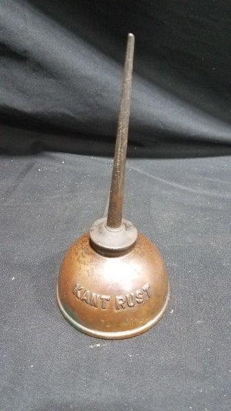 Kant Rust Metal Oiler Embossed Can 3 3/4" Base