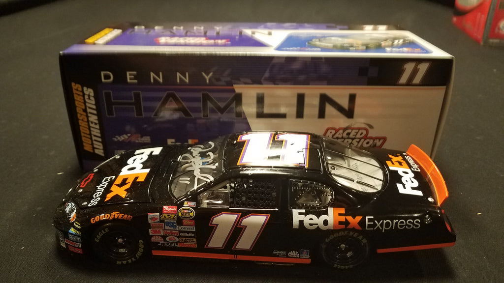 Autographed Denny Hamlin Fed Ex Monte Carlo 1:24 Diecast in Original Box