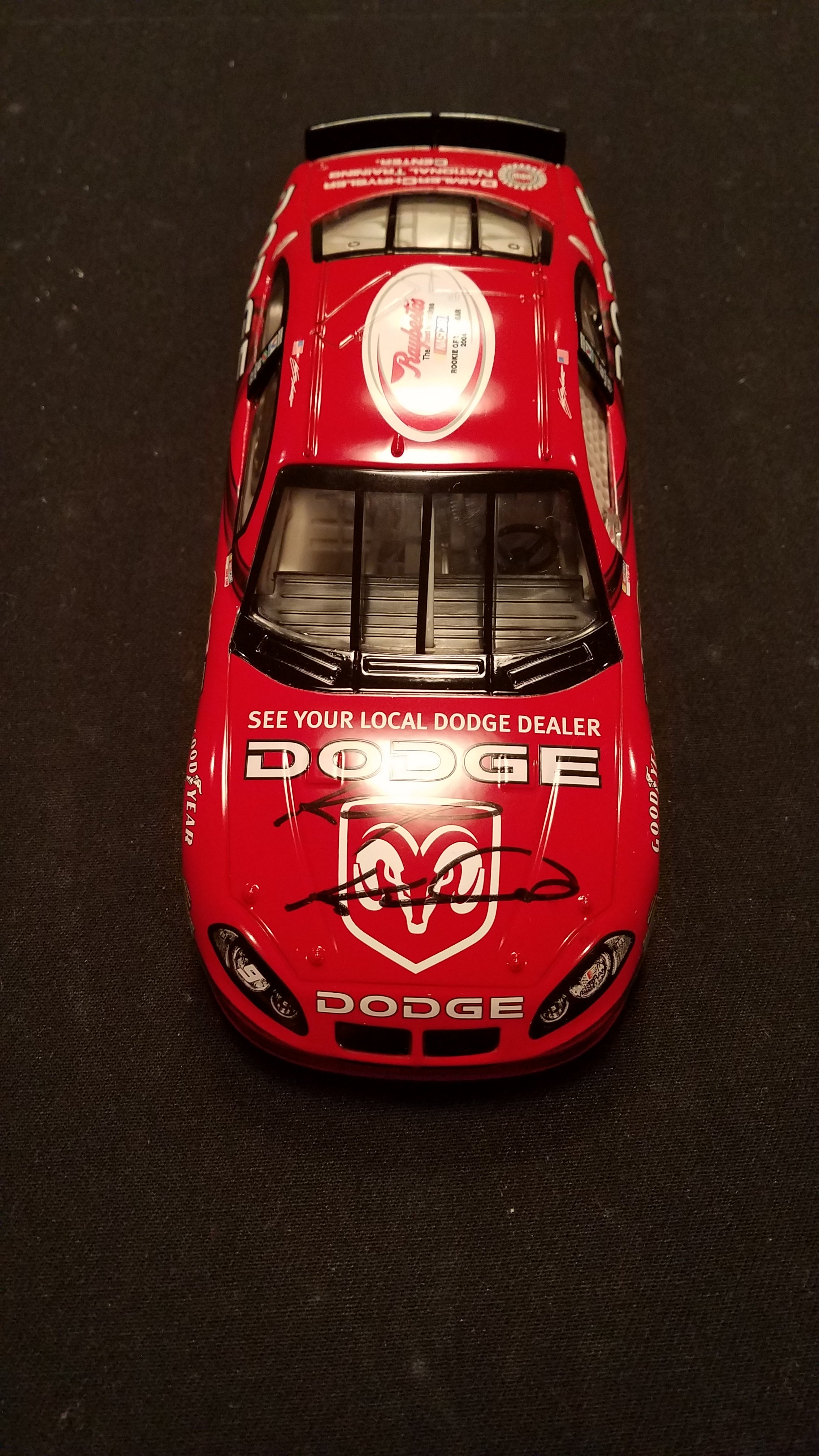 Autographed Kasey Kahne Dodge Raybestos Rookie of the Year 1:24 Diecast
