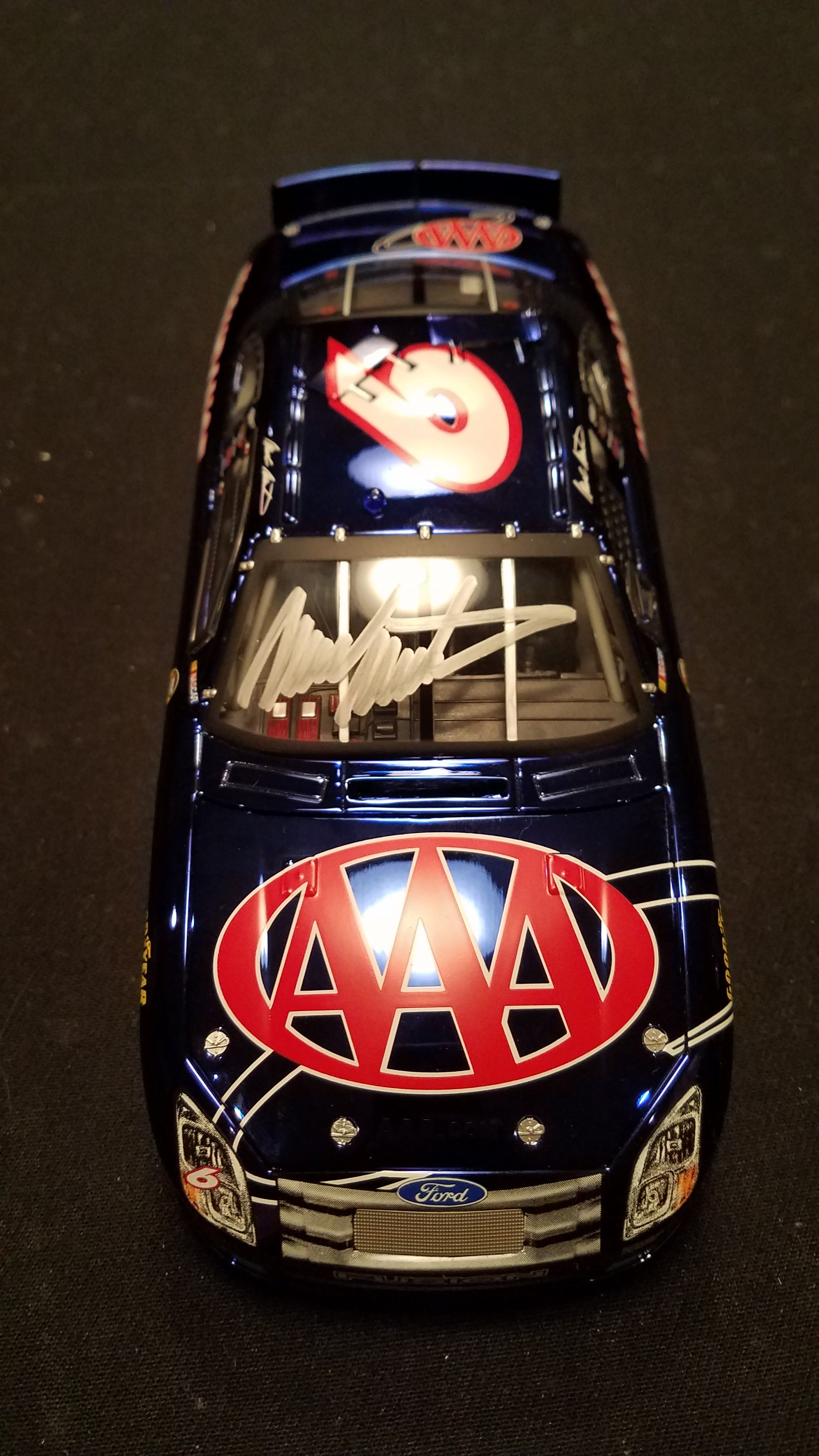 Autographed Mark Martin AAA Ford Fusion 1:24 Diecast