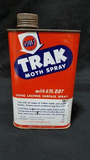 Gulf Oil Trak Moth Spray Full 1 Pint Metal Can