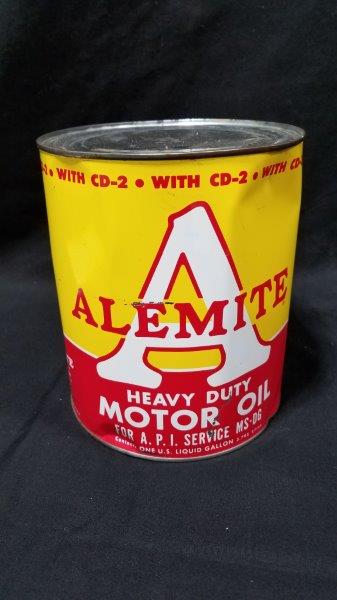 Alemite Motor Oil Full 1 Gallon Metal Can