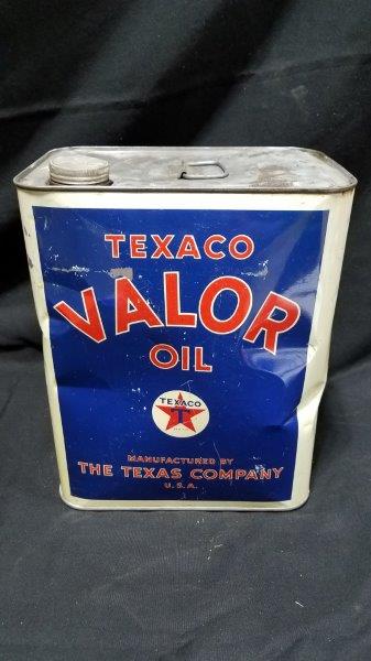Texaco Valor 2 Gallon Oil Metal Can
