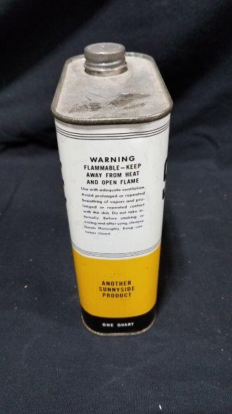 Sunnyside Oil Laquer Thinner 1 Quart Empty Metal Can