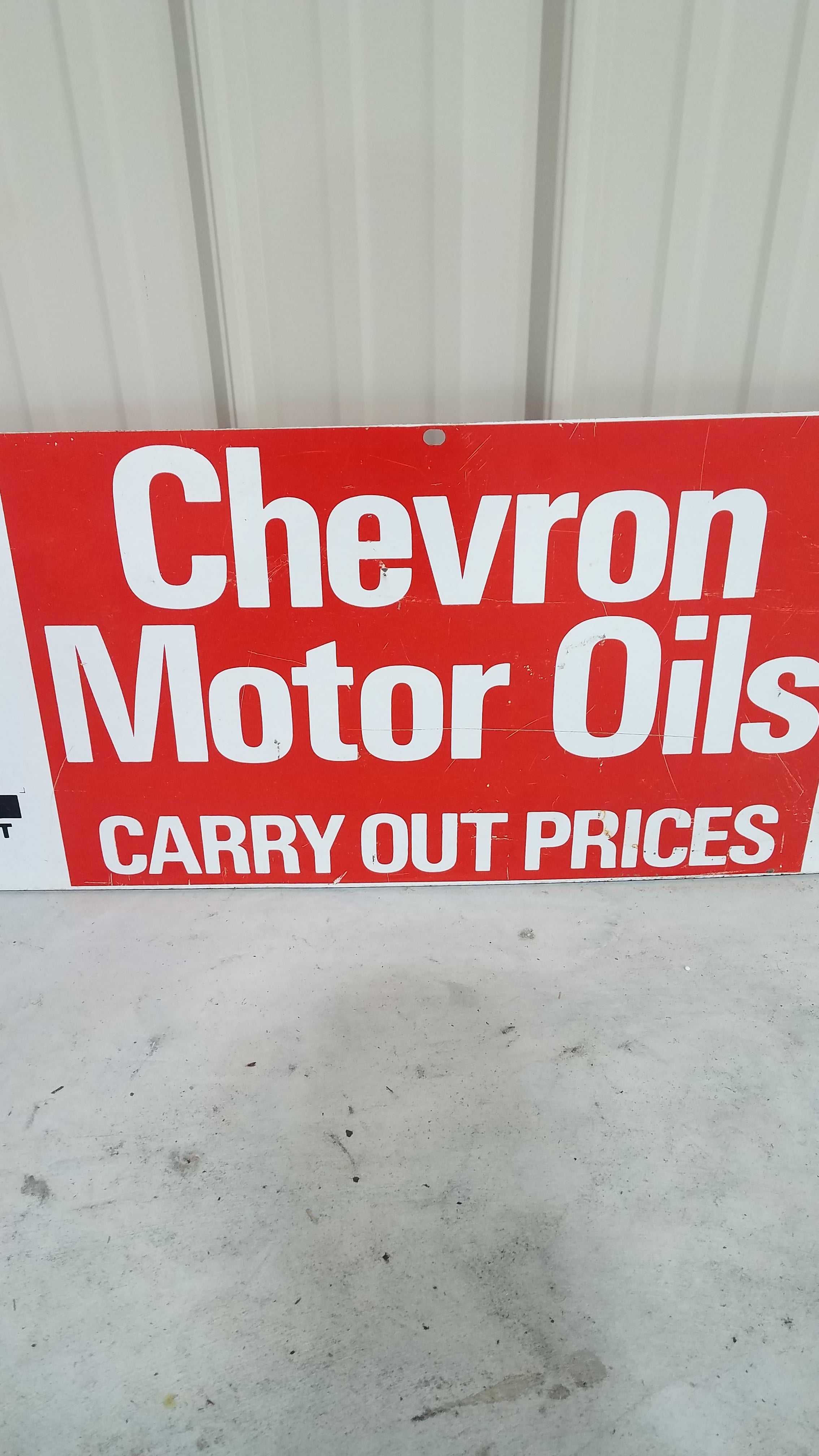 Chevron Motor Oils Double Sided Metal Sign 51 1/2" x 16"