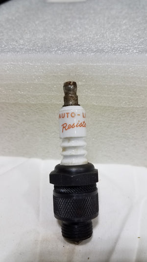 Rare Vintage Auto-Lite Resistor AR 8 Patented USA Spark Plug 13/16" Hex 2 5/8" Length