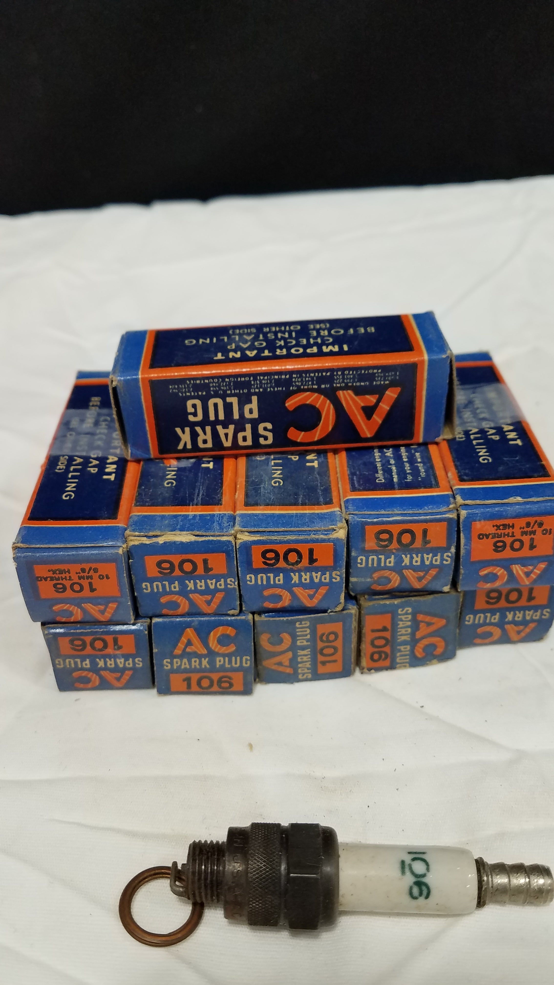 Rare Vintage  11 AC 106 Spark Plugs in Original boxes